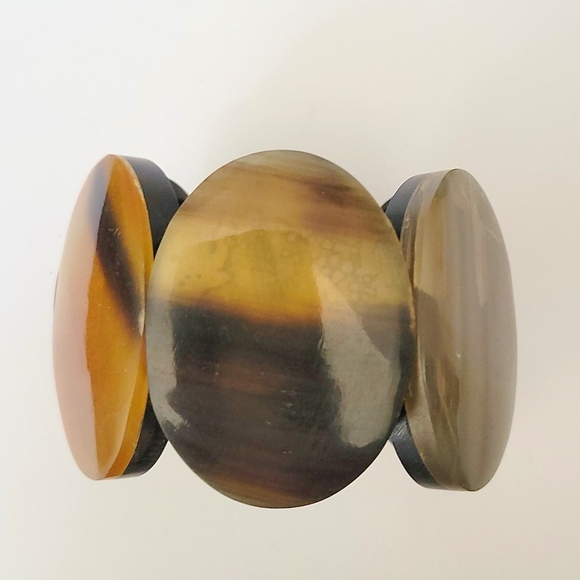 SALE! NEW! Natural Genuine Buffalo Horn Bracelet-Stretch-One Size Fits Most - Picture 3 of 15